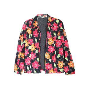 Laura Ashley Jacket Women's Full Zip Colorful Floral Size Large